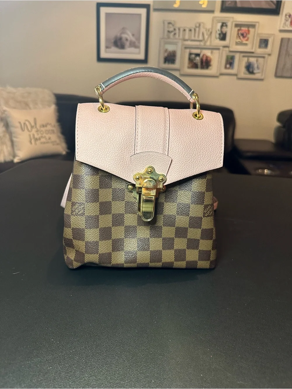Louis Vuitton Clapton Backpack Damier Ebene Canvas Magnolia Pink - Picture 1 of 9